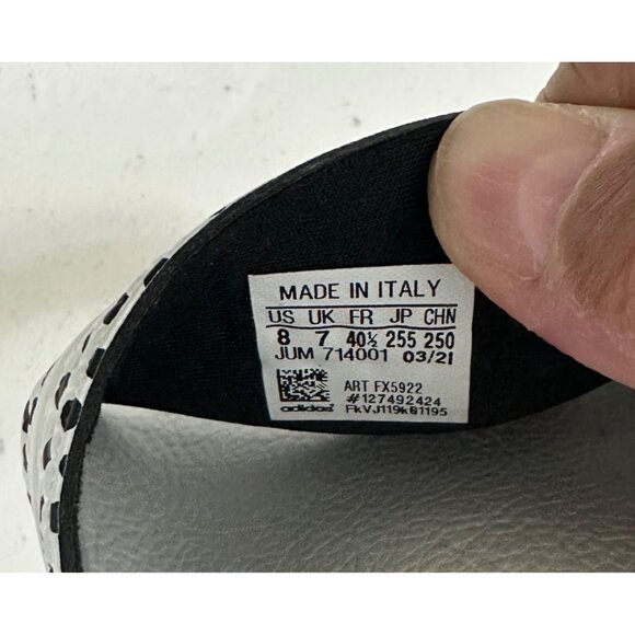 Adidas Mens Slide Sandals With Black & White Polka Dot Straps Size 8 - Picture 4 of 7